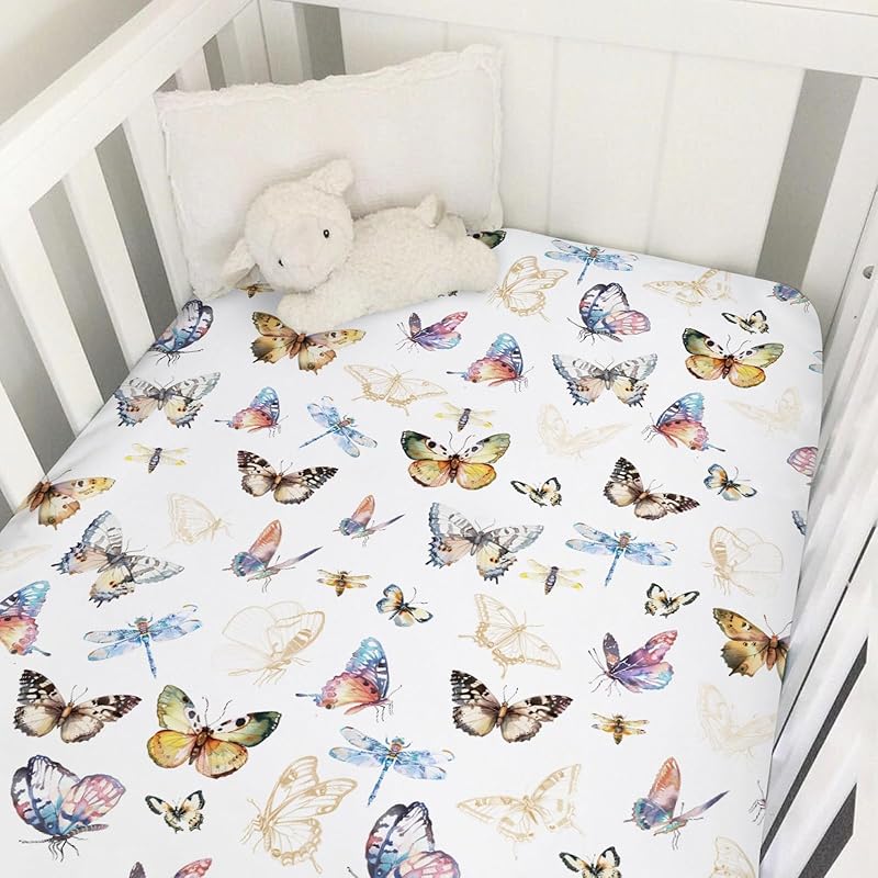 

Ретро Бохо Цветочный Листья Бабочки Детская Простыня 52 x28 Ботанический Сад Весна Эластичный Натяжной Наматрасник для Детской Кроватки для Мальчика Девочки Растения Мягкий One size белый