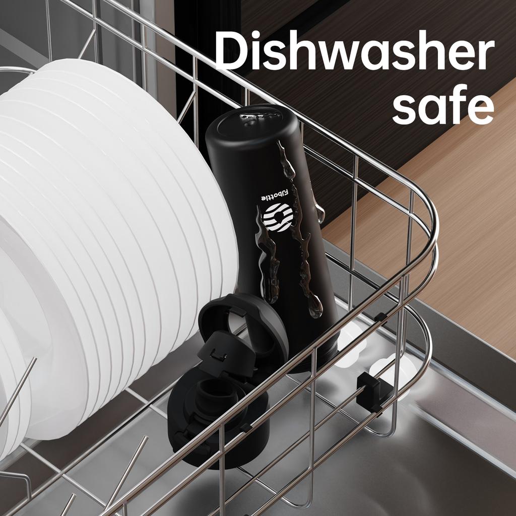 FEIJIAN Magnetische Thermoskanne Edelstahl Sportwasserflasche mit magnetischer Handyhalterung Klappdeckel Isolierbecher