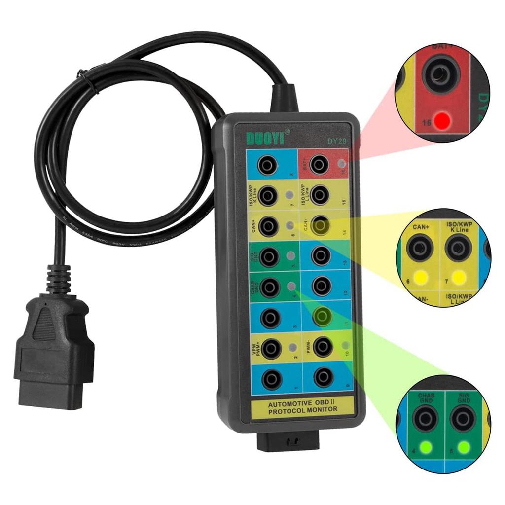 Electrical Diagnostic Tools Can Bus Analyzer Breakout Box Can Bus Breakout Box with LED Light Auto OBDII Protocol Detector