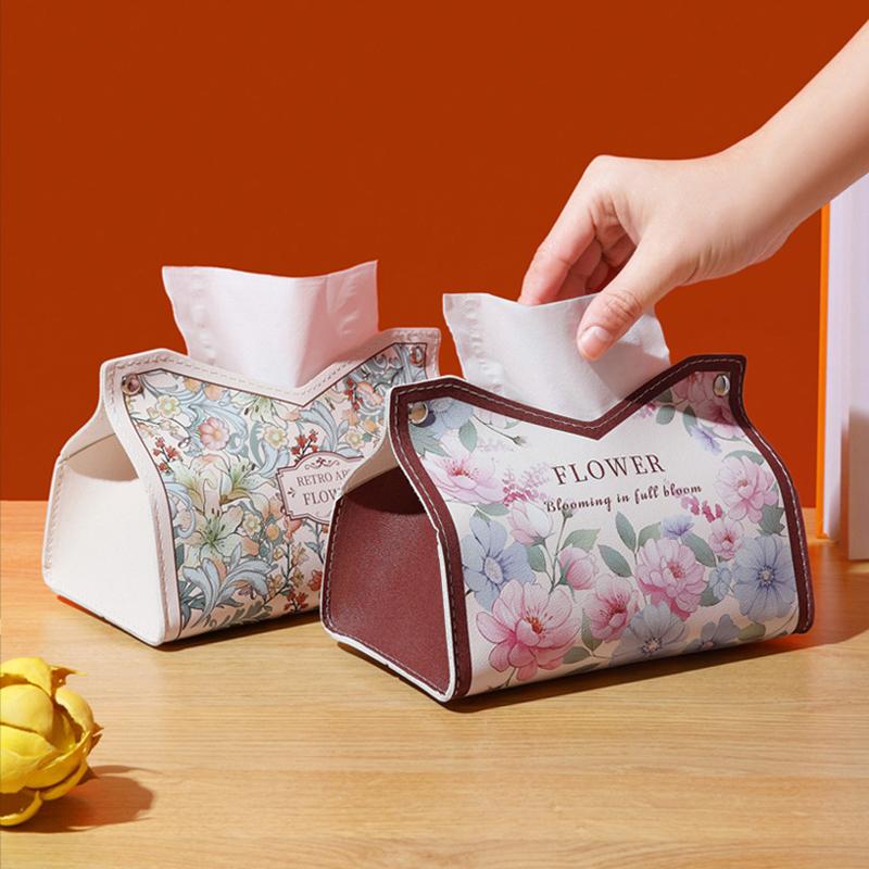 Leather Tissue Box For Home Living Room Decoration Car Tissue Box Bedroom Kitchen Desktop Light Luxury Napkin Holder