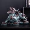 Chinese Ceramic Pixiu Tea Pet Pair - Home, Office, or Living Room Decor