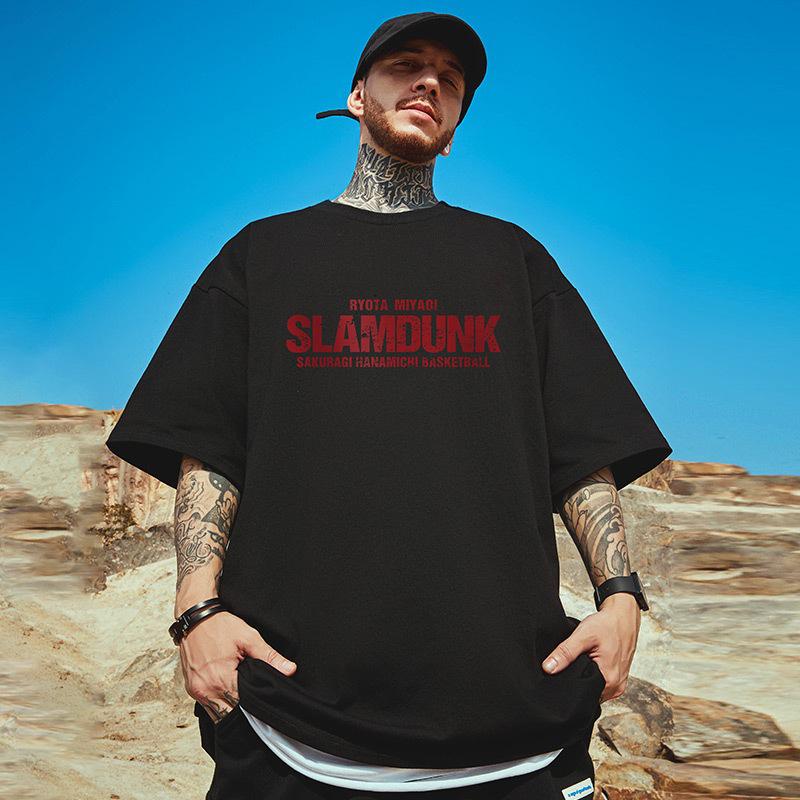 Tricou Larg cu Mâneci Cinci Sferturi pentru Bărbați cu Desen Animat Anime 2023 - Ediția Slam Dunk