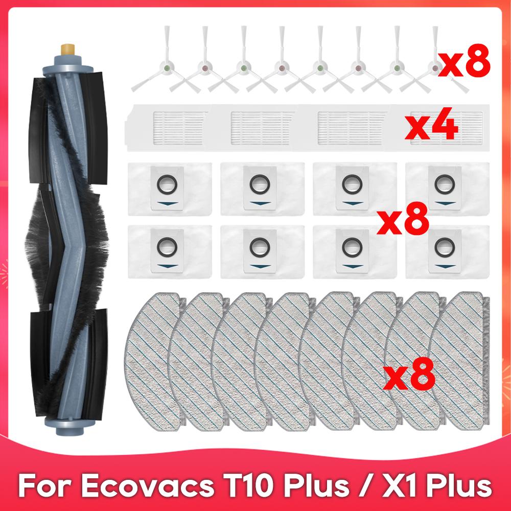 Fit For ( Ecovacs T10 Plus / X1 Plus ) Roller Side Brush Filter Dust Bag Mop Rag Robot Vacuum Cleaner Replacement Accessory Part