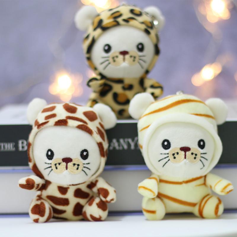 Cute Mini Plush Tiger Keychain Soft Pp Cotton Filled Animal Bag Accessory