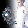 Fashion Retro Court Alloy Electroplated Colored Rhinestone Brooch Personalized Clothing Accessories Pin Direct Sales
