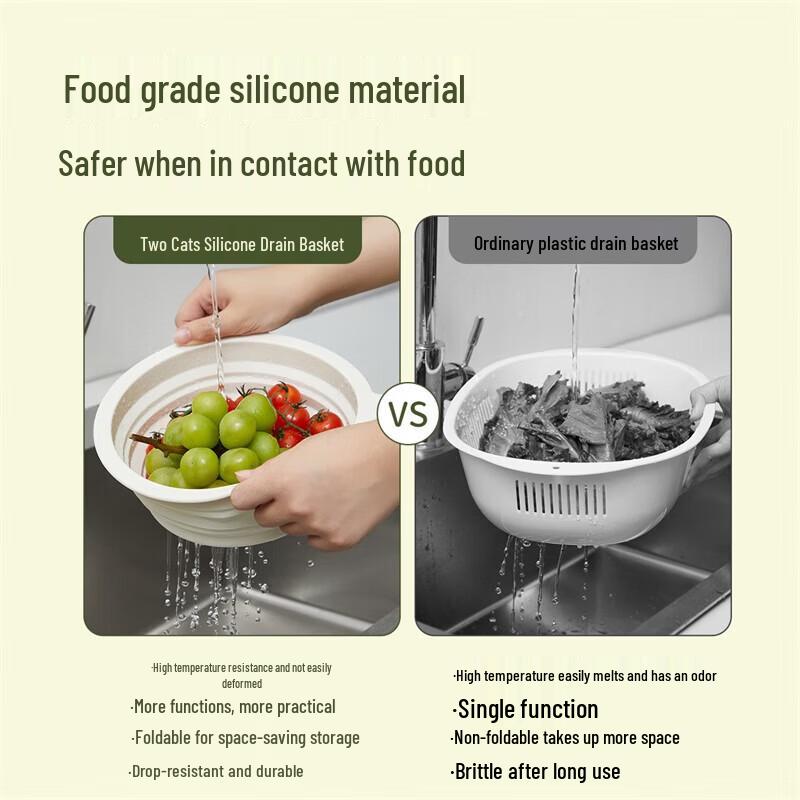 Cooker King Foldable Multi-functional Kitchen Drain Basket