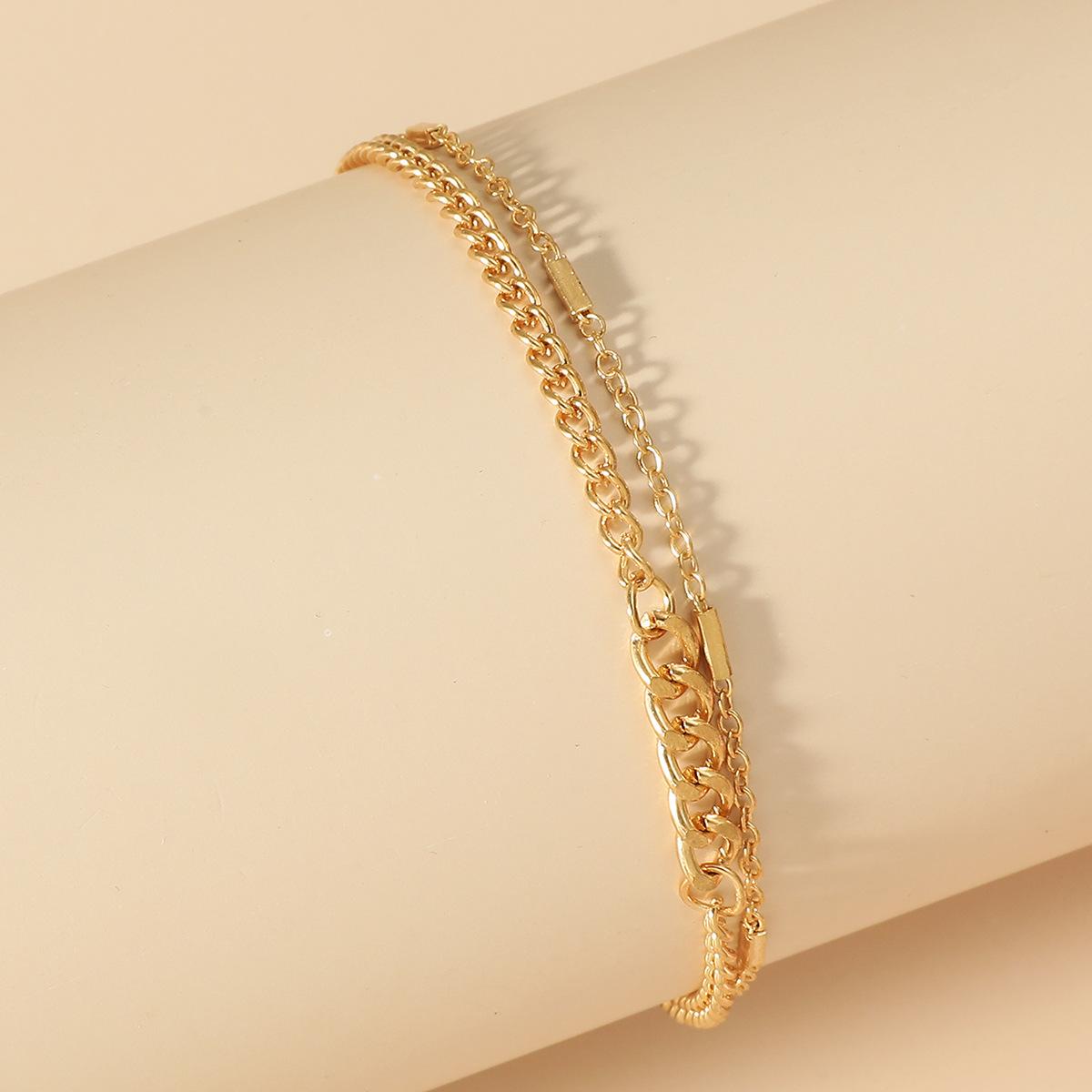 

Набор браслетов из бисера, толстый браслет-цепочка, полый многослойный ножной браслет для женщин