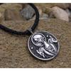 Collana vintage da uomo con ciondolo lupo vichingo