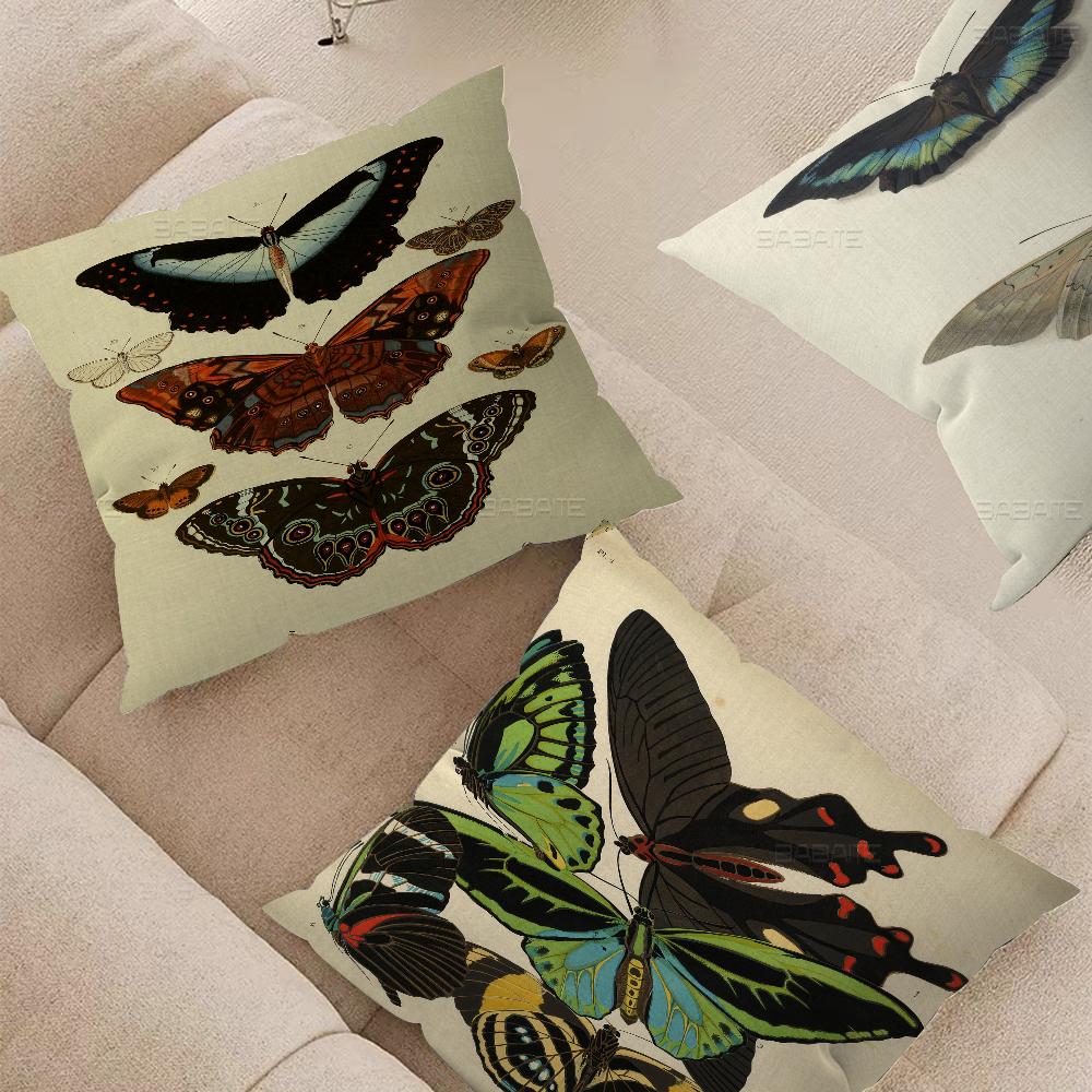 Butterfly Art Office Cushion Pillowcase Car Cushion Cover45X45CM Lumbar Pillowcase Sofa Pillowcover