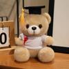 18cm Cute Doctor Cap Bear Doll Clothes Bear Stuffed Animals Plush Toys Boys Girls Students Graduation Gift Home Decoration