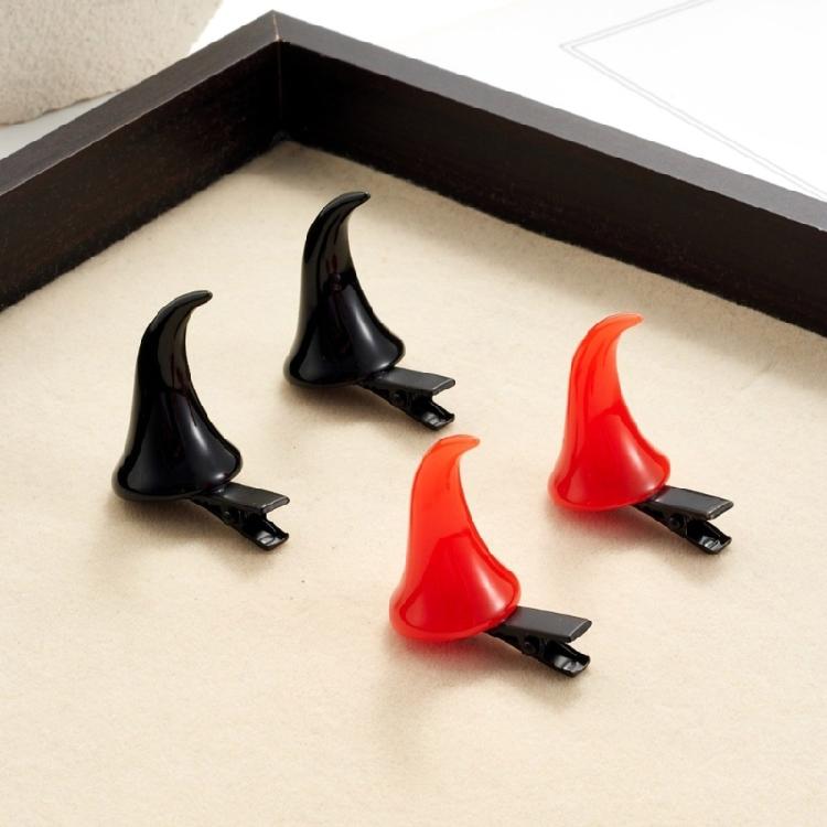 Reusable Halloween Devil Horn Hair Clip Creative Hairband Stylish Resin Hair Accessory For Themed Parties Event