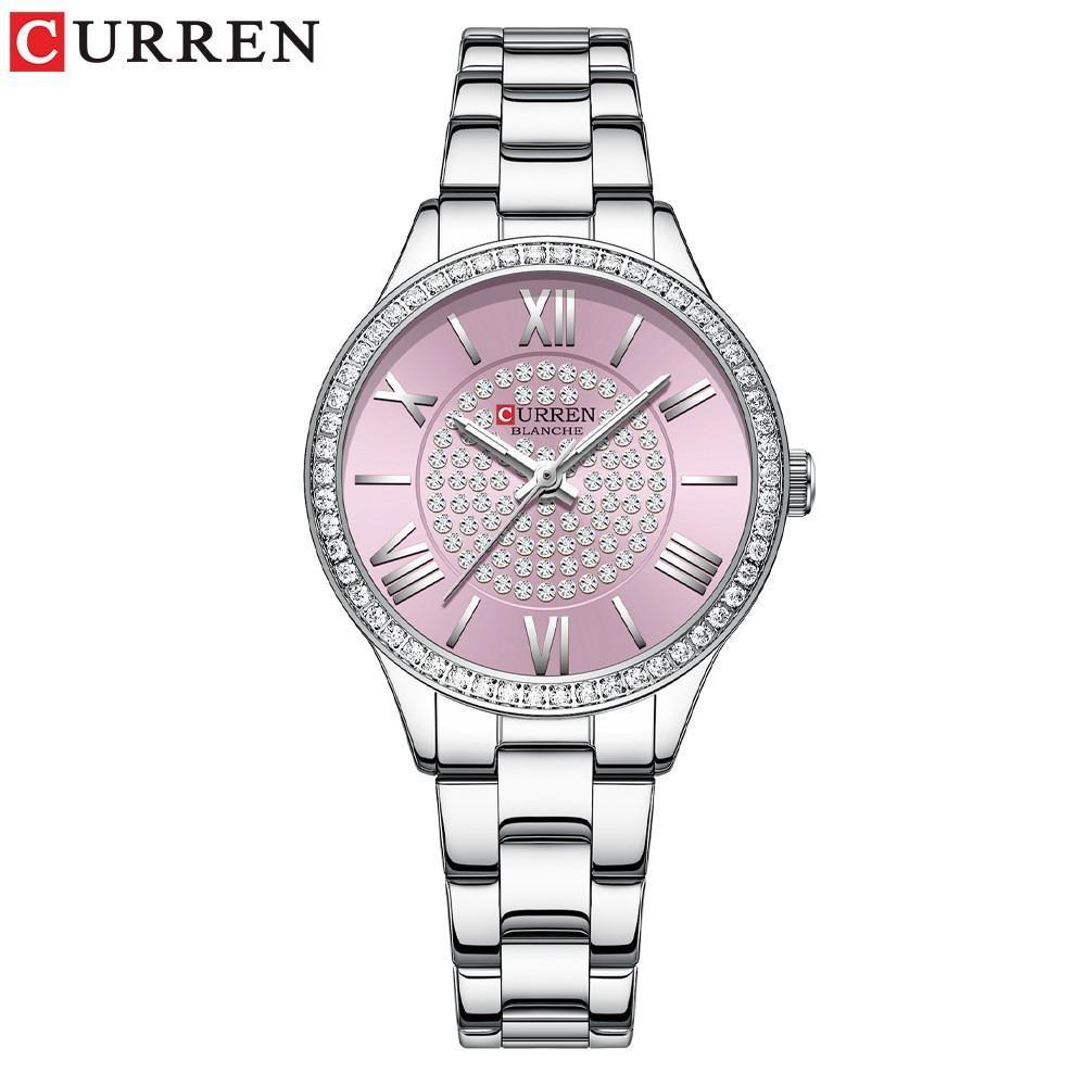 CURREN Fashion Women Gold Watches Luxury Diamond Dial Ladies Wristwatch Stainless Steel Bracelet Waterproof Luminous Classic Female Clock