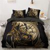 3D Black Bedding Set Pillowcase King Queen Full Single 200x200 Bed Linen Gold Design 3D Printed Duvet Cover Set for Teens Women