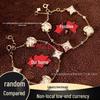 18K Gouden Ruit en Klaver Sieradenset: Armband, Oorknopjes, Parelmoer Ketting