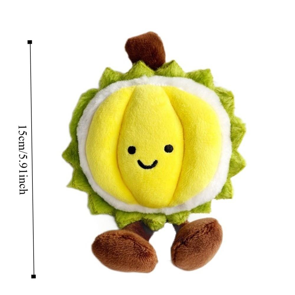 Fruit Doll Fruit Durian Plush Keychain Fluffy Soft Durian Plush Doll Pendant Cartoon Collection Durian Plush Toy Keychain