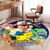 Pokemon Pattern Round Rug, Indoor/Outdoor Mat, for Picnic, Gameroom, Bedroom, Office, Living Room, Home Decor Carpet, Birthday Gift