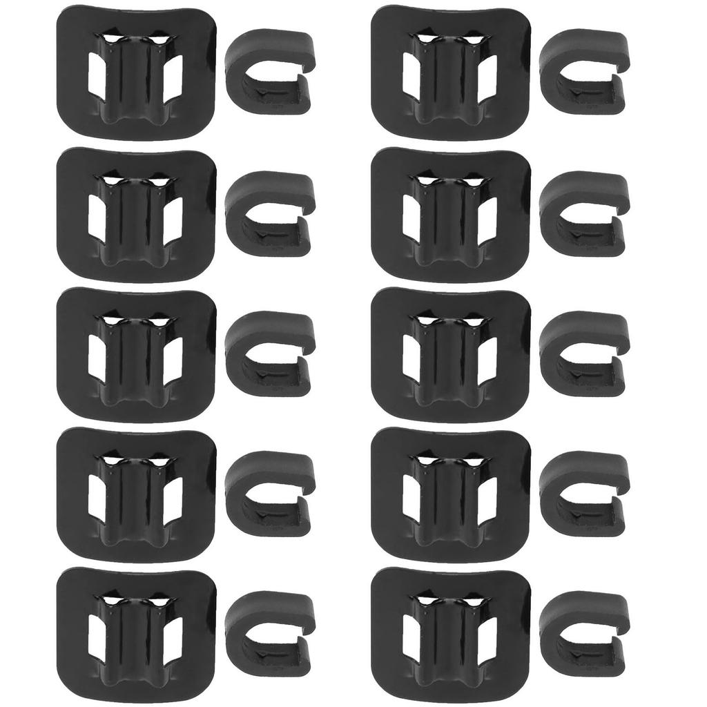 10Set Bike Cable Base Guide Bicycle Brake Cable Line Fixed Base with CClips Buckle