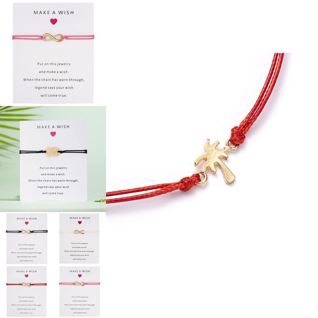 Love Heart Paper Card Braided Hand Jewelry For Travel Souvenir