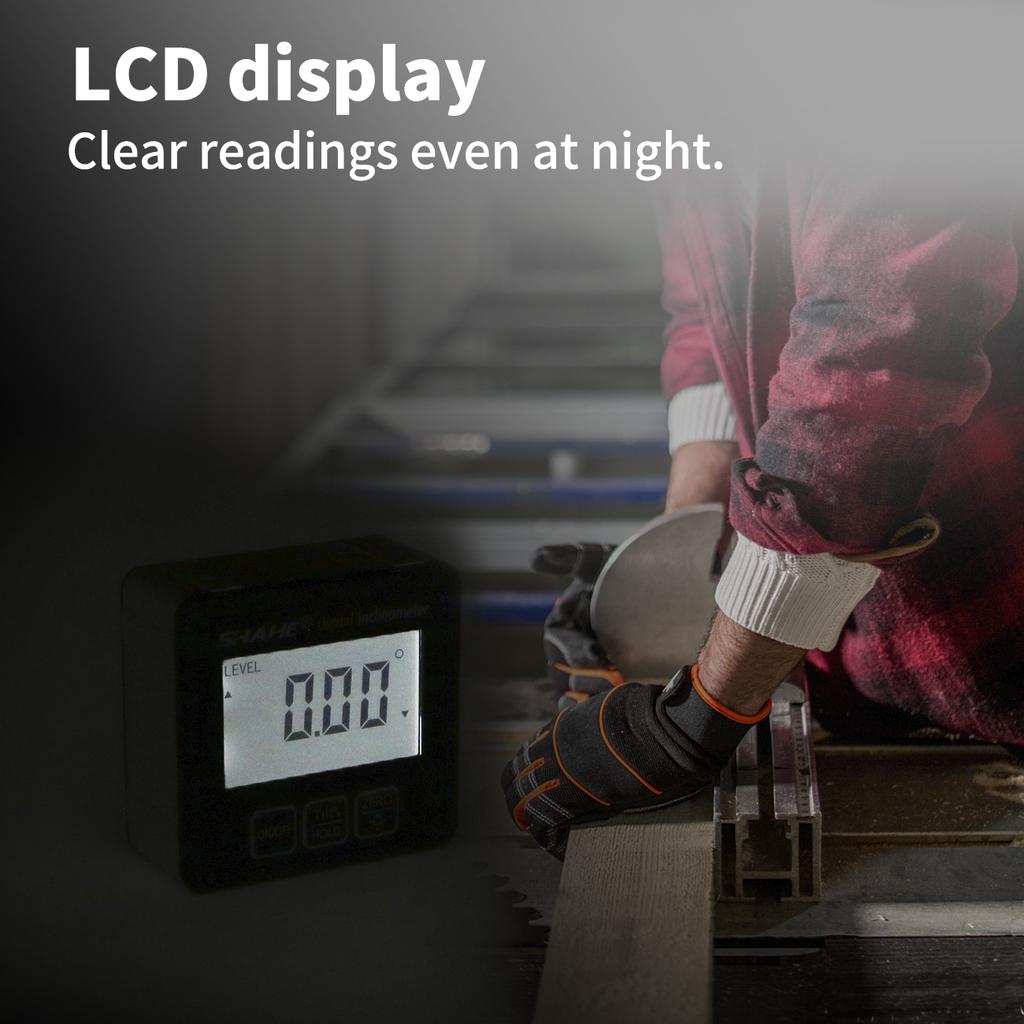 Magnetic Digital Inclinometer Level Box Aluminum Alloy Angle Meter Finder Protractor