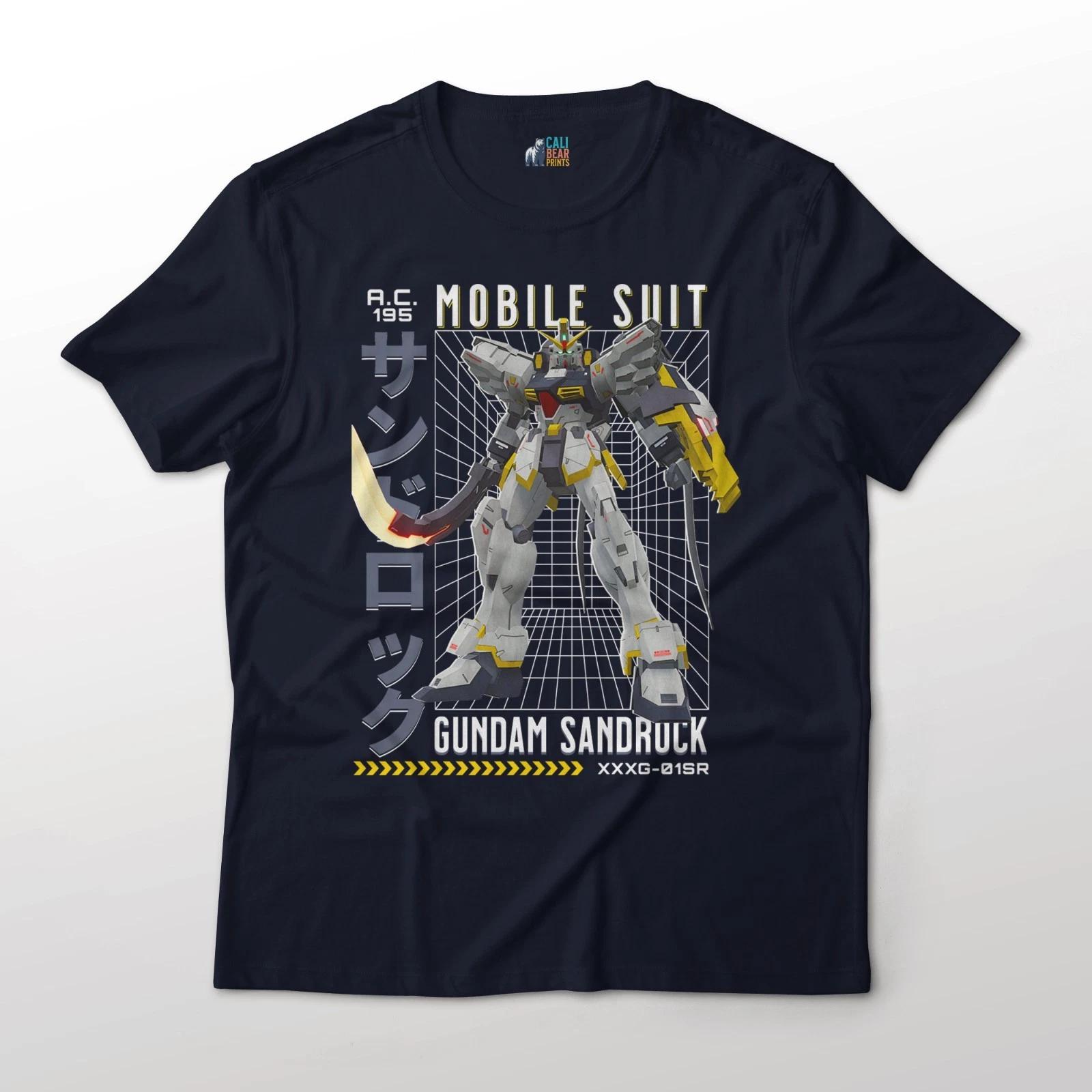 Аниме Mobile Suit Gundam Wing - Хлопковая футболка с графическим принтом костюма XXXG-0SR Sandrock S