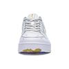 Li Ning Synthetic Leather Comfortable Slip Resistant Abrasion Resistant Low Top Skateboard Shoes Men's White Gold AGCT375-3