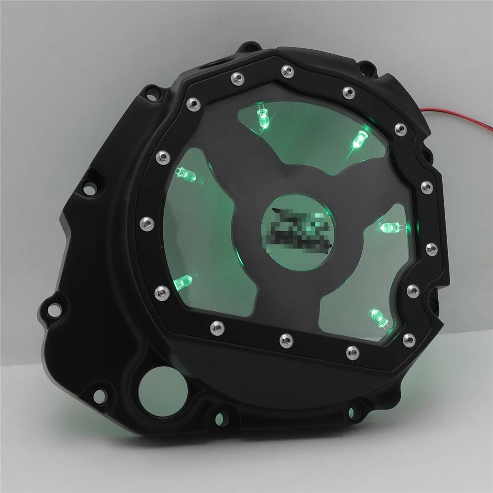 Led See Through Engine Cluctch Cover For Suzuki GSXR 600 1000 GSX-R 750 2001-2008 Aftermarket Motorcycle Parts
