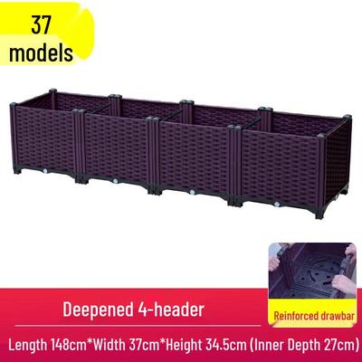 Shixun Deepened 4-Compartment Plastic Garden Planter