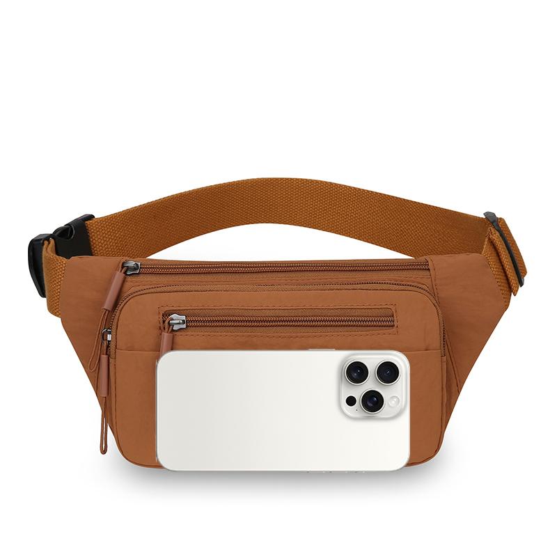 Multifunctional Mobile Phone Waist Bag Lightweight Chest Bag Solid Color Outdoor Commuter Crossbody Shoulder Bag
