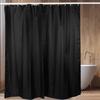 Household Fabric Waterproof Shower Curtain Bathroom Bath Curtain with Hooks Black