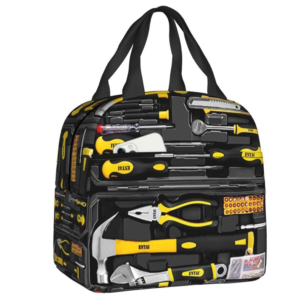 Custom Mechanics Large Toolbox Lunch Bag Women Cooler Warm Insulated Lunch Boxes for Kids School