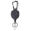 1Set Black Retractable Keychain Heavy Duty Carabiner Easy-Pull Buckle Wire Rope Badge Holder Edc Tool
