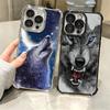 Wolf Moon Animal Soft Phone Case For iPhone 15 16 17 Air 14 Pro Max 16E Plus 13 12 Mini Plating Anti-Fall Fundas