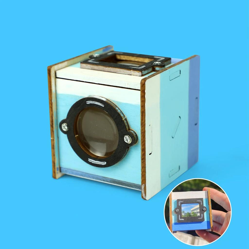 Wooden Science Technology Small Maker Diy Waist Flat Viewfinder Optical Steam Physics Experiment Toy Student Handicraft