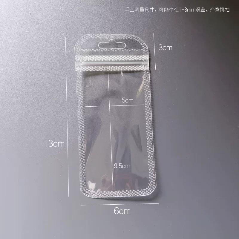 Thick Transparent Self Sealing Sack High Definition Bone Sealing Bag Jade Bracelet Accessories Storage Dust-proof Packaging Pouch with Hanging Hole