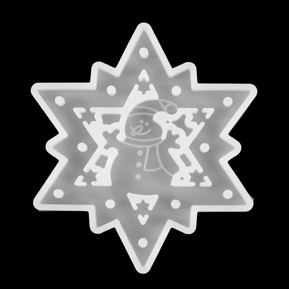 DIY Pendant Resin Crystal Epoxy Mould Christmas Tree Elk Pendant Decoration Hanging Tags Resin Silicone Mould