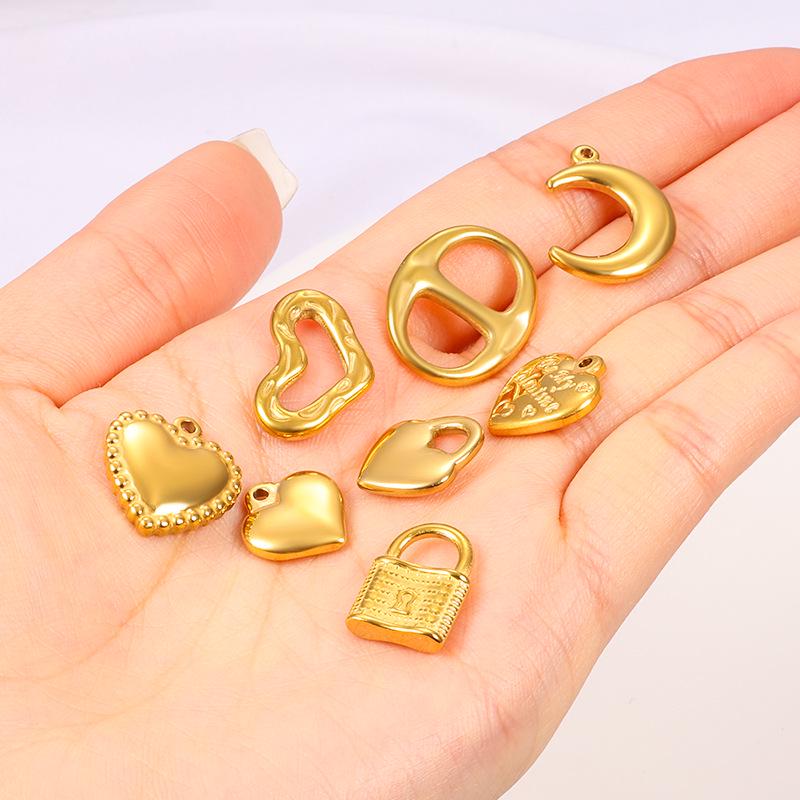 Polished Stainless Steel Heart Charms for DIY Necklaces and Bracelets