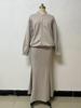 European-American 2025 Autumn Women's Long-Sleeved Cardigan & Stand-Up Collar Jacket with Temperament Half-Skirt Set
