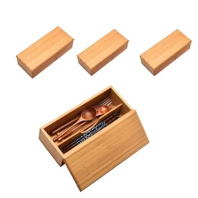 Bamboo Chopstick Box Chopstick Holder Cutlery Case with Lid for Commercial Use of (Set 4)