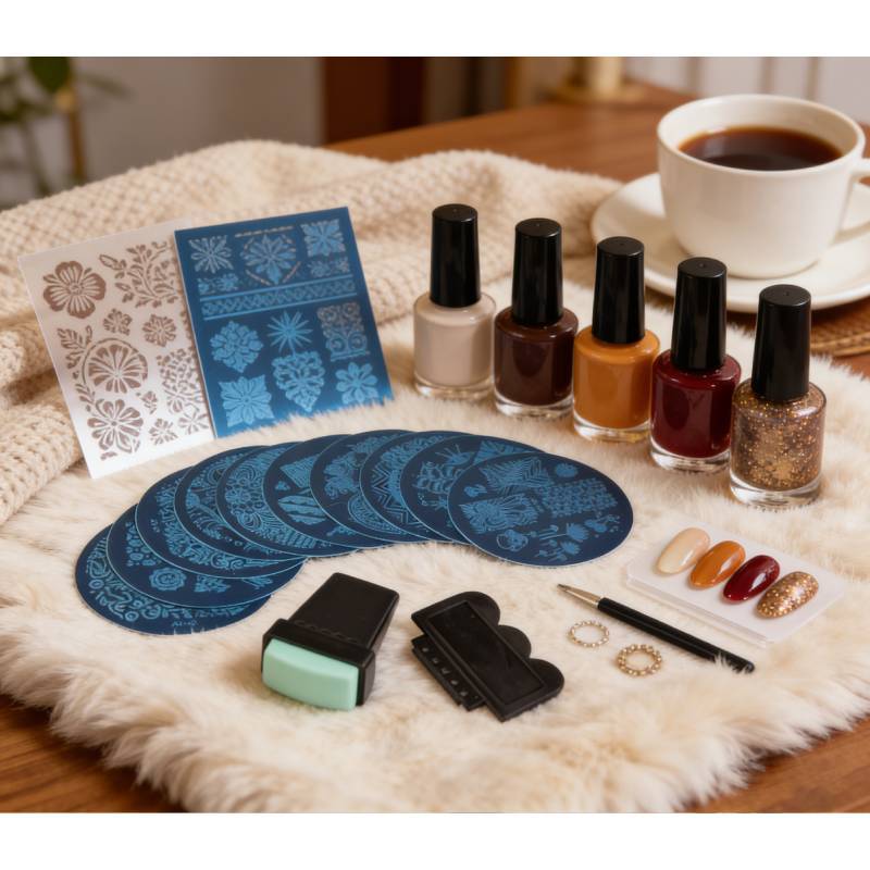 Nail Art Printing Steel Plate Set With 10 Jq Plates And Transparent Stamp For Diy Manicure