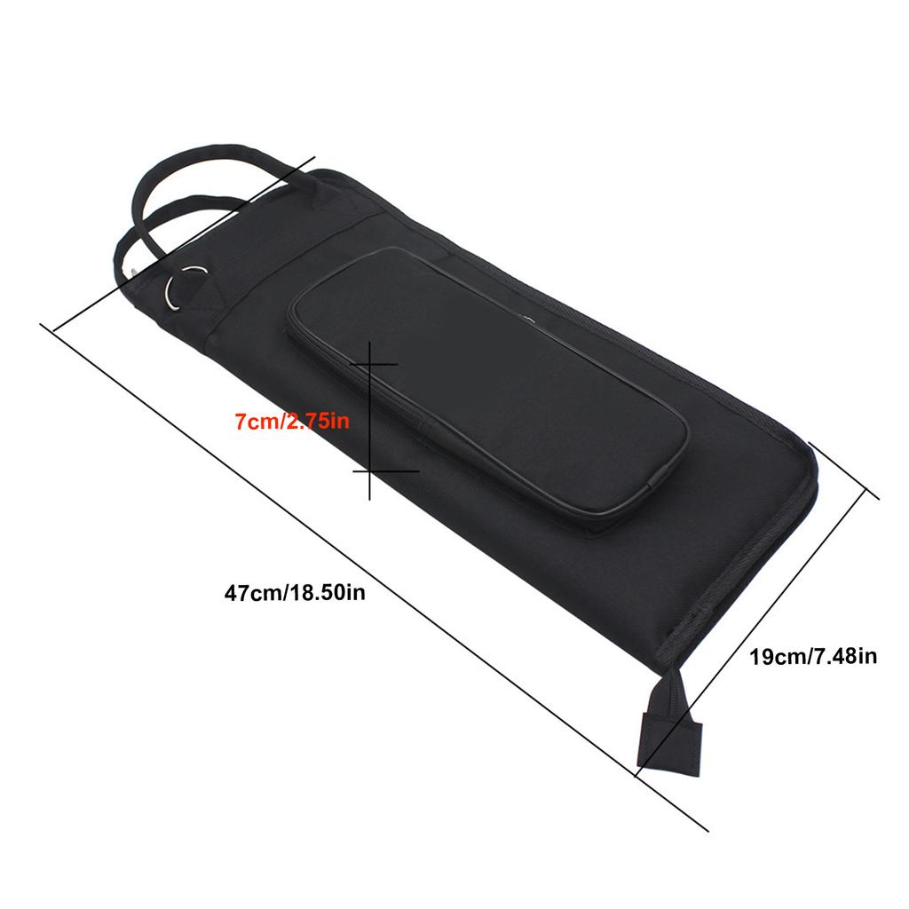 Waterproof Drum Sticks Gig Bag Cloth Handy Strap Gripped Handle Pocket Padded Drum Stick Bag Drumstick Organizer Case