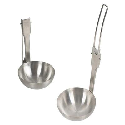 Outdoor Camping Tableware Foldable Spoon Soup Ladle Stainless Steel Abrasion-resistant Portable Cooking Spoon Utensil Spoon Tool