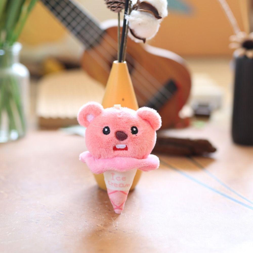 

Cartoon Capybara Pendant Handmade Ice Cream Panda Keychain Plush Schoolbag Pendant Bag Accessories