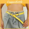 Simple Solid Color Metal Buckle Decoration Women Casual Belt