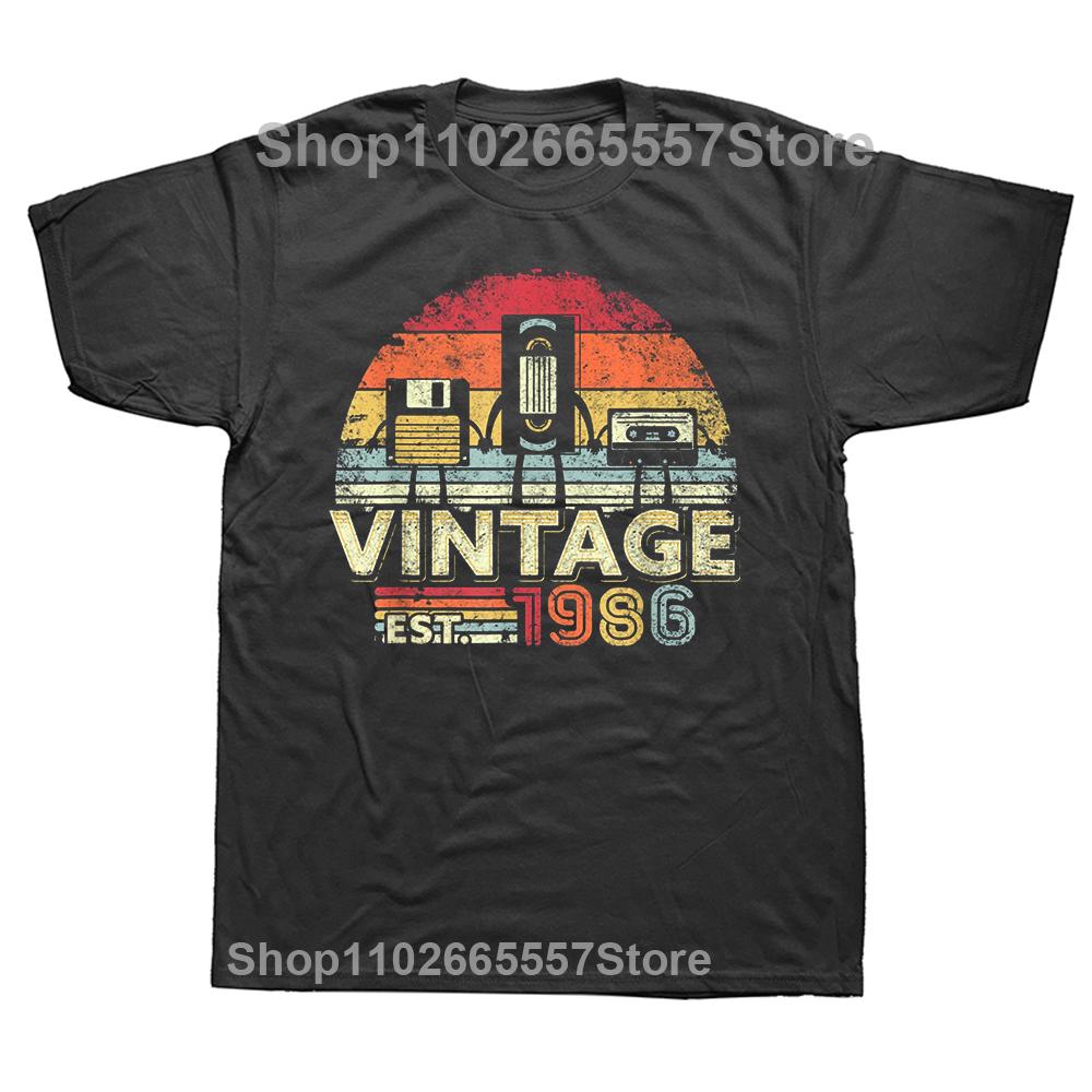 Novelty Made In 1986 38th Cassette Tape Vintage T Shirts Streetwear Short Sleeve Birthday Gifts Summer T-shirt Mens Clothing