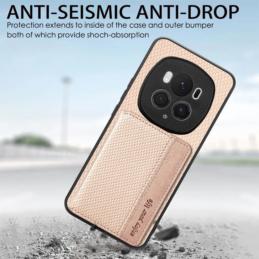 Leather with Card Holder Phone Case for Huawei Pura 70 P60 P50 Mate Honor X7B X8B 80 90 100 Nova 10 11 Magic 6 5 Pro Kickstand