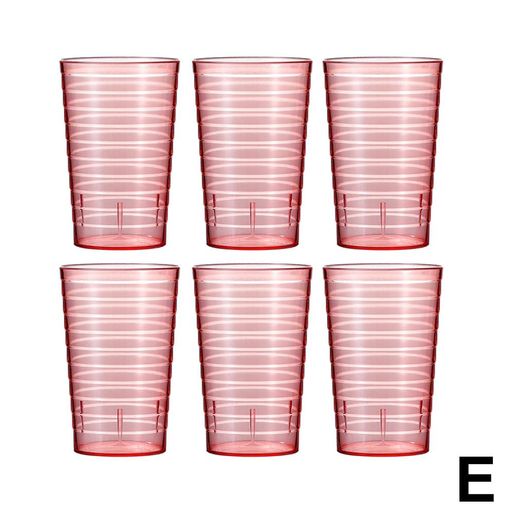 6Pcs Reusable Transparent Plastic Cup Anti-Fall Beverage Cup Water Cup Beer Cup Picnics, Gatherings, Christmas Party Supplies
