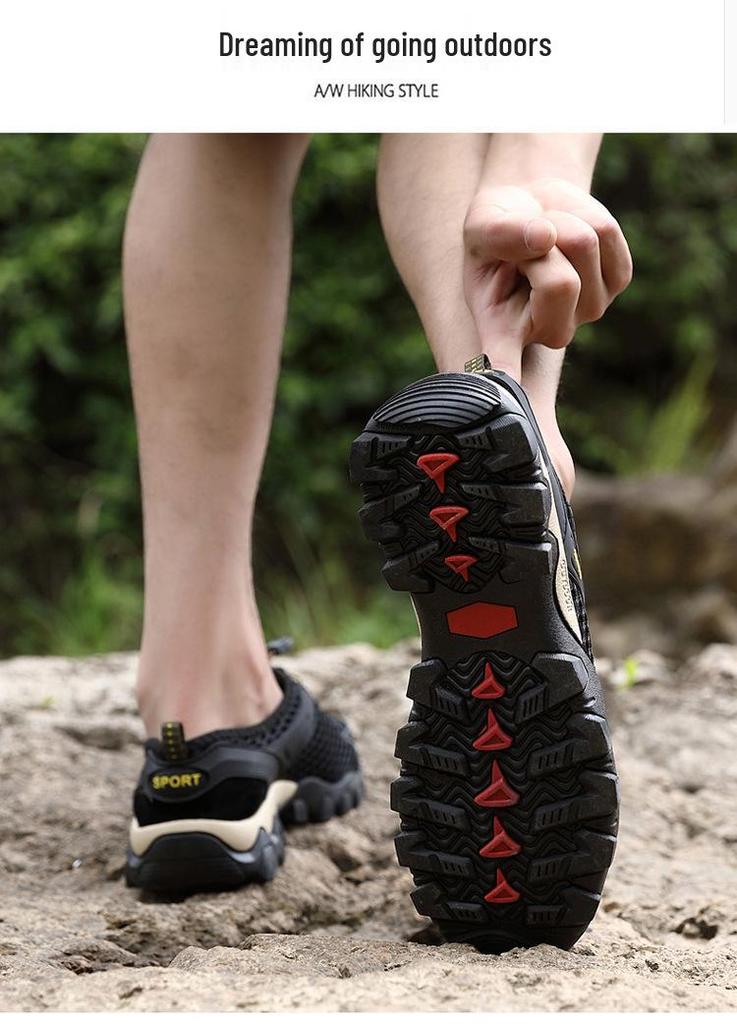 Men's Lightweight Breathable Summer Outdoor Mesh Water Shoes for Mountaineering