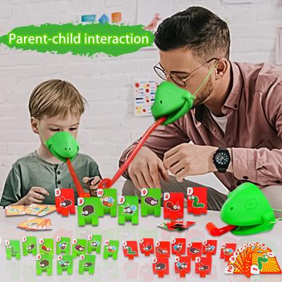 1 Set Sticking-Out Tongue Frog Face Guard Toy Licking Animal Chameleon Tongue Game