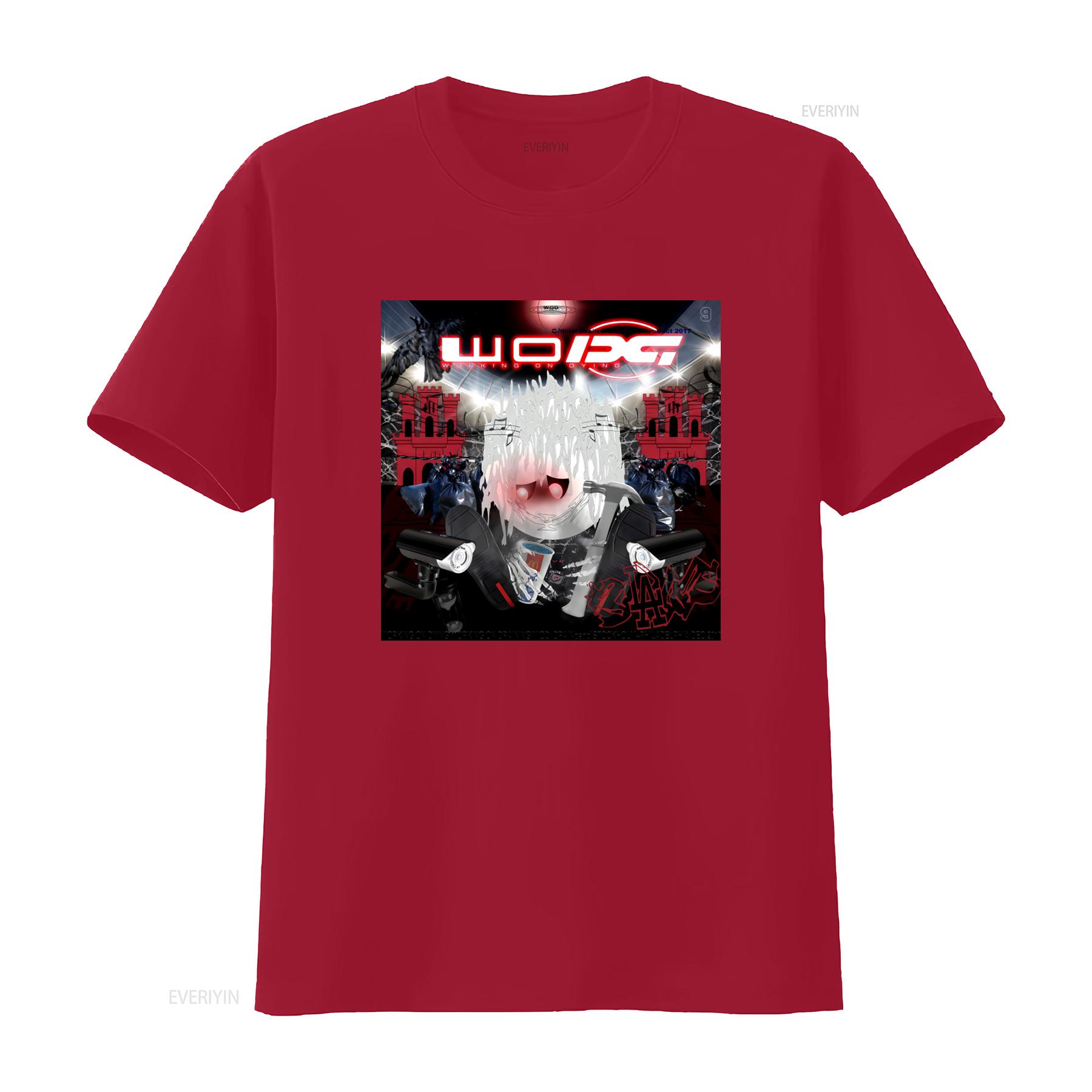Bladee Working On Dying Album T Shirt for Men Drain Gang Drainer Sweden Rap Hip Hop Yung Lean Ecco2K Black Kray vintage Washed S