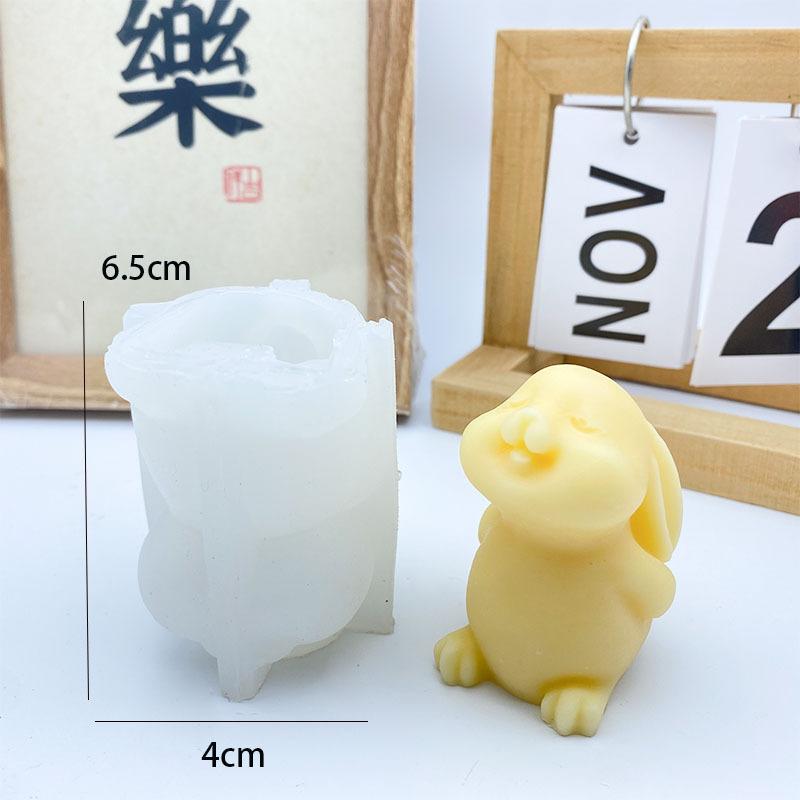 

Силиконовая форма Пасхальный кролик для изготовления ароматических свечей Милый кролик Свеча и Гипс DIY Форма для поделок для Пасхального декора дома